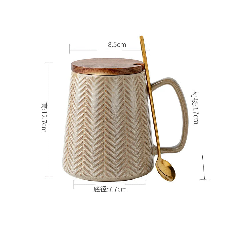 Caneca de Cerâmica Nude 780ml | Com Colher
