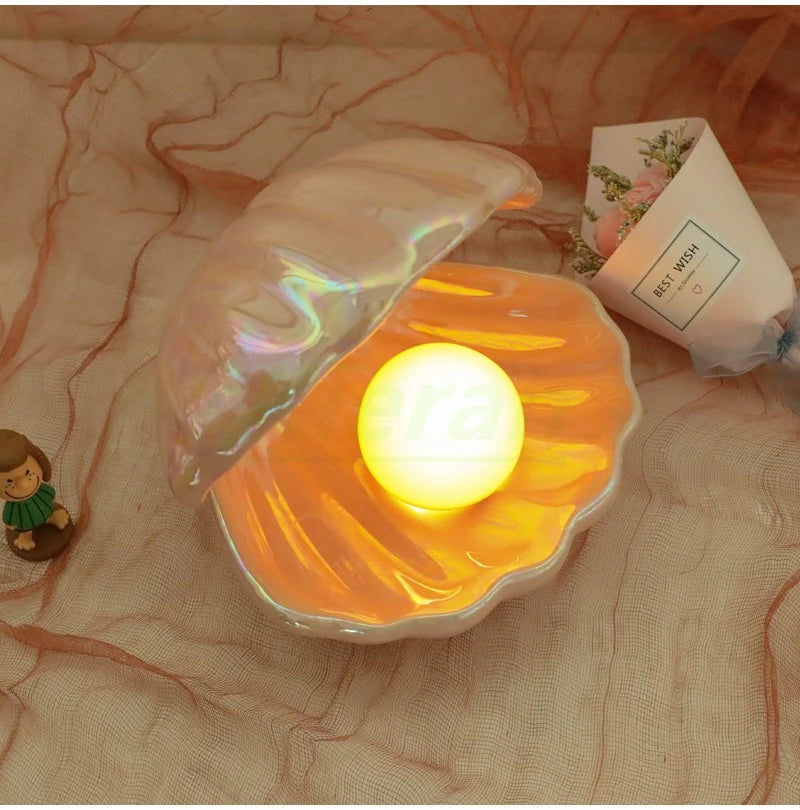 Luminária Pérola com LED | Abajur Decorativo para Quarto e Sala