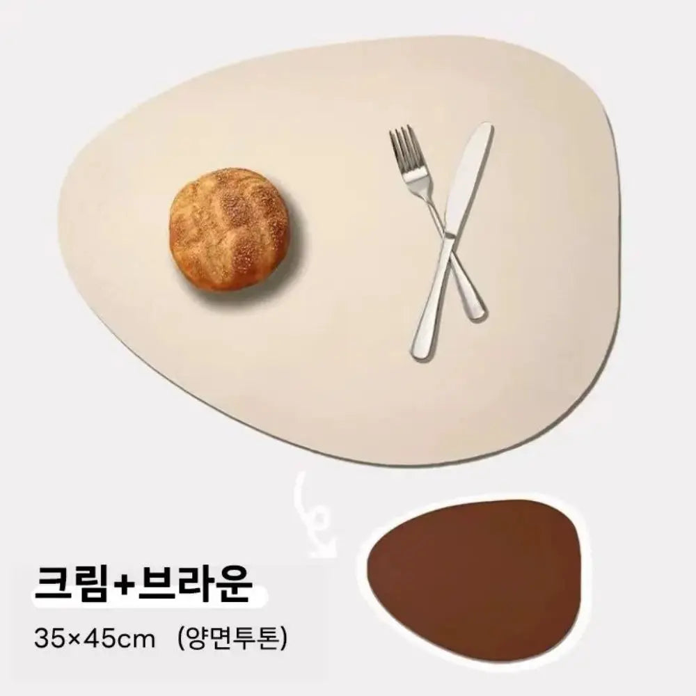 PU Leather Tableware Pad Placemat, isolamento térmico, Placemats simples antiderrapantes, estilo nórdico, montanha-russa Placemat