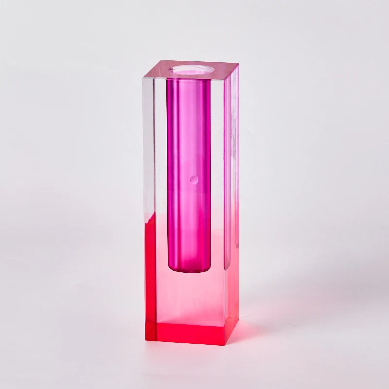 Pilar acrílico bud vaso de vidro mesa vasos luxo decorativo cristal nordic decoração do quarto casa vaso