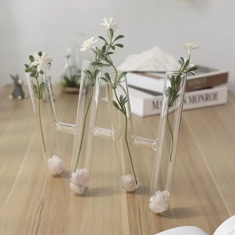 3/4 vasos tubo ensaio vidro vasos flores para plantas hidropônicas escritório casa decorações recipiente