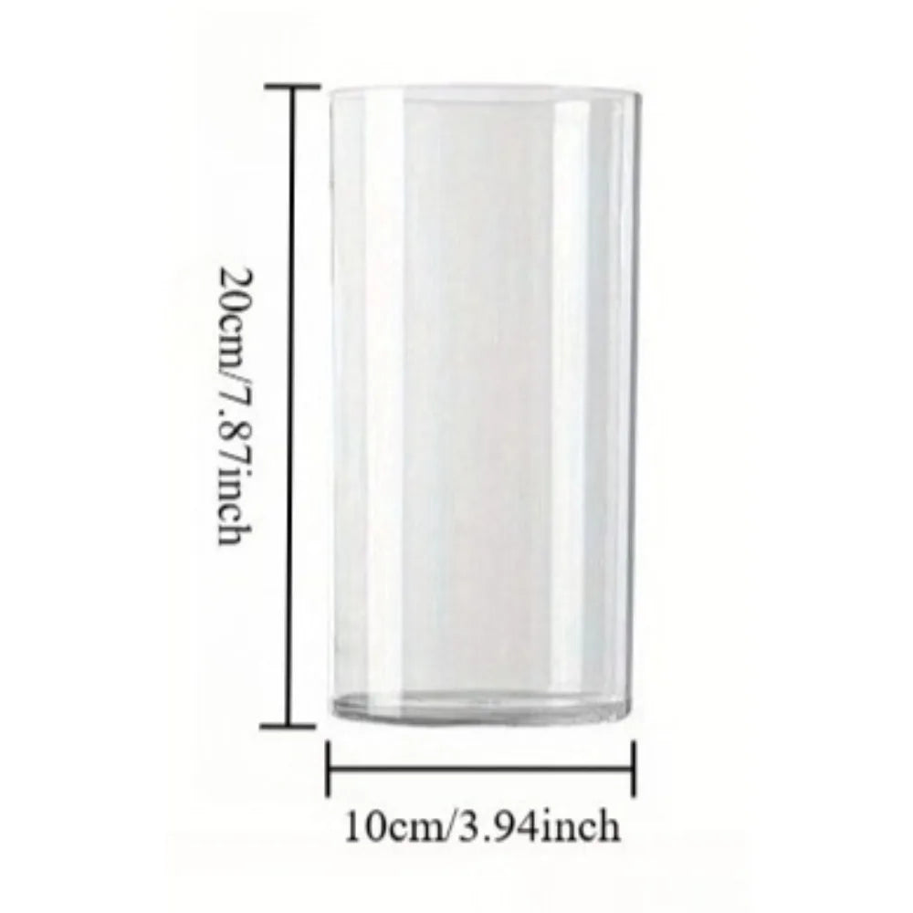Vaso reto acrílico inquebrável, balde hidratante de flores redondas simples, decoração de mesa para casa