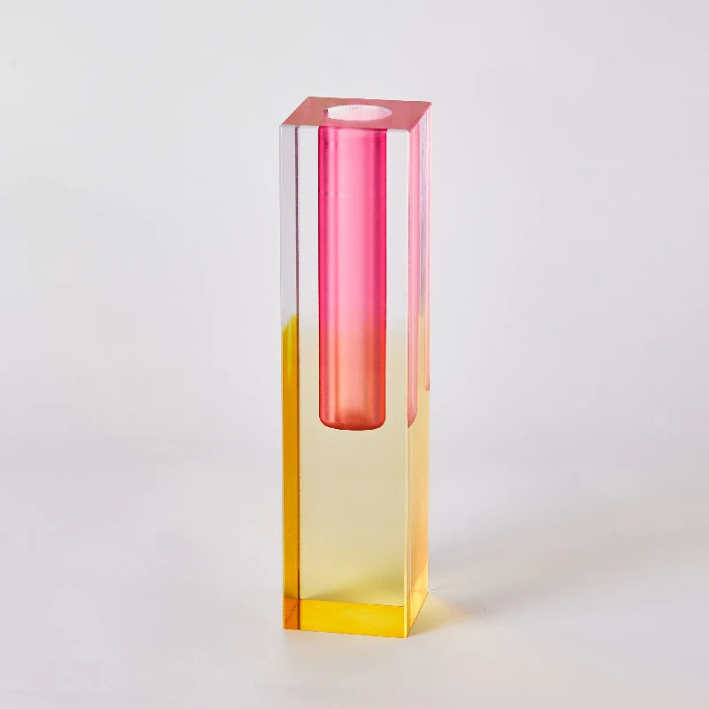 Pilar acrílico bud vaso de vidro mesa vasos luxo decorativo cristal nordic decoração do quarto casa vaso