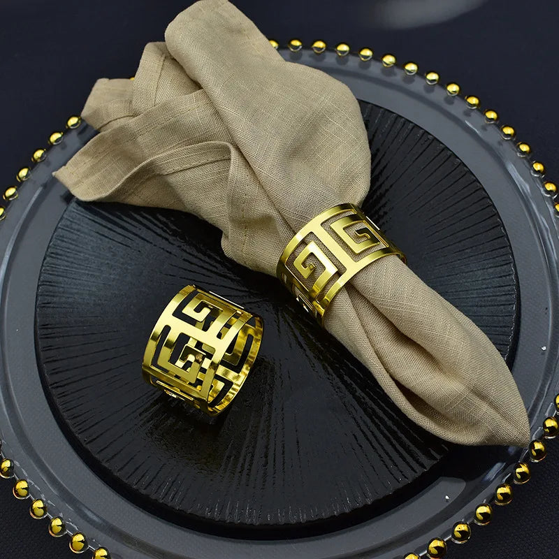 Porta guardanapo dourado e prata