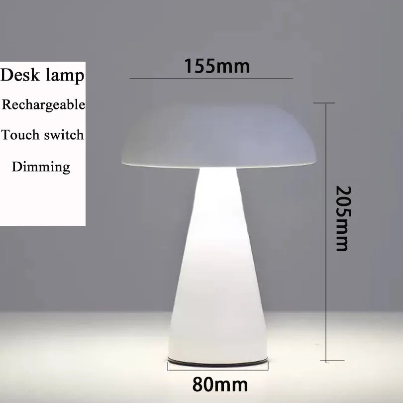 Lâmpada de mesa led retro cogumelo sensor toque lâmpada cabeceira recarregável luzes leitura para o quarto restaurante bar decoração iluminação