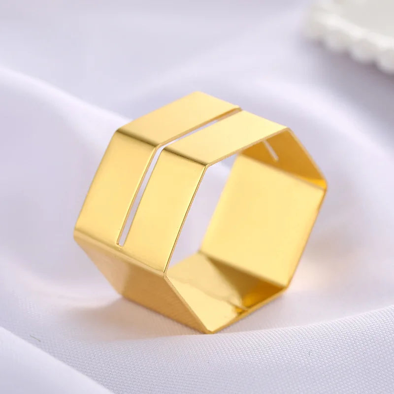 Modelo de hotel quarto anel dourado guardanapo fivela anel de guardanapo restaurante ocidental guardanapo de metal círculo anel de pano