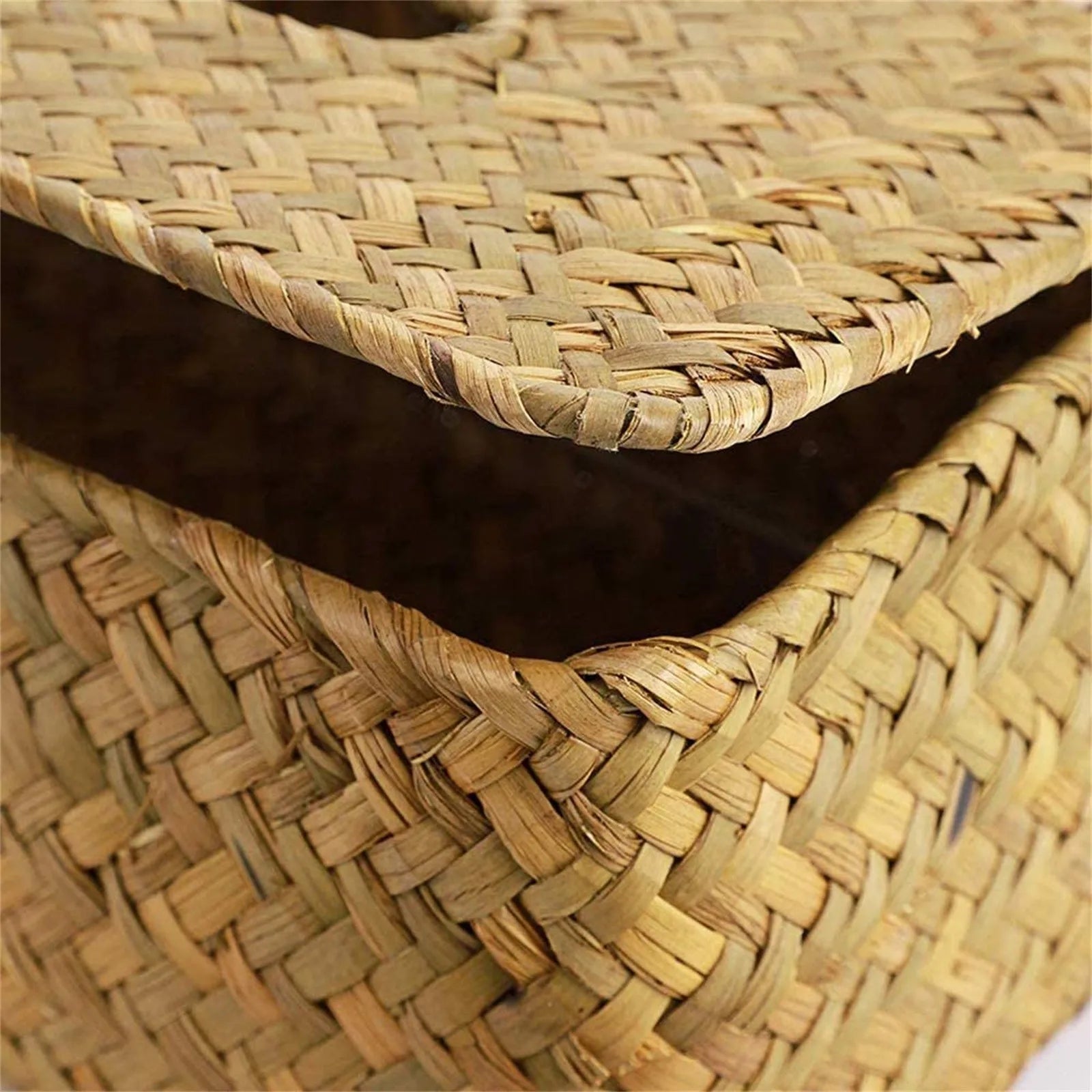 Nova caixa de tecido rattan decoração para casa artesanal desktop tecido rattan caixa para banheiro, casa, hotel e escritório