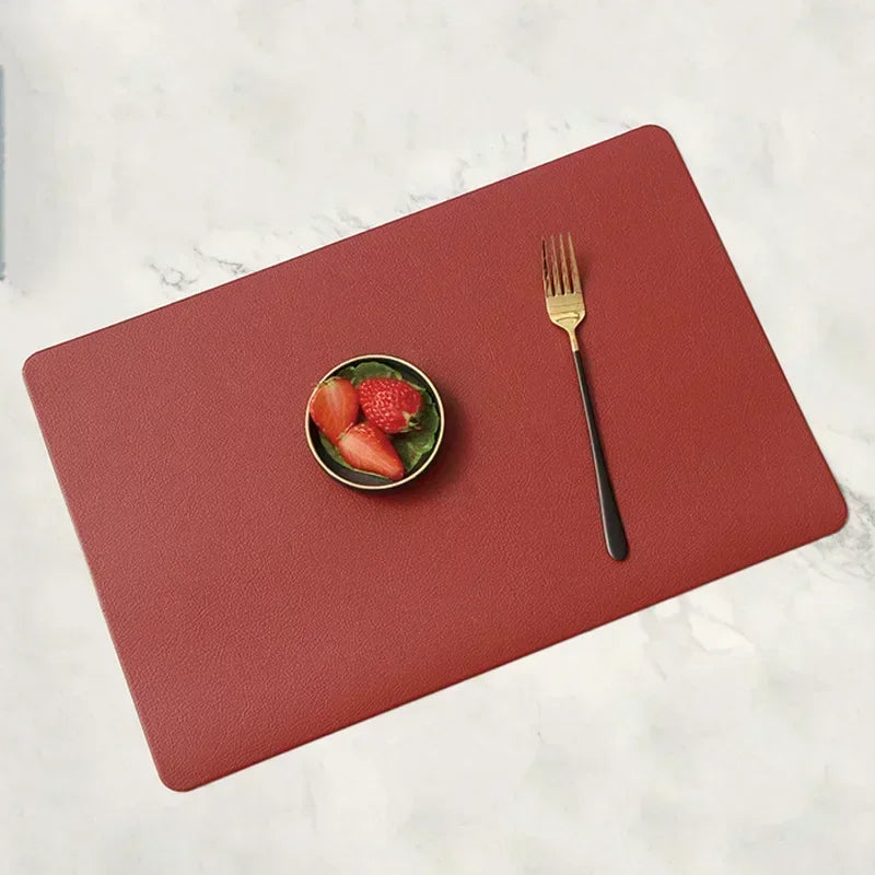 Estilo nórdico decoração de casa placemat de couro do agregado familiar hotel restaurante ocidental lugar esteira retangular impermeável à prova de óleo placemat