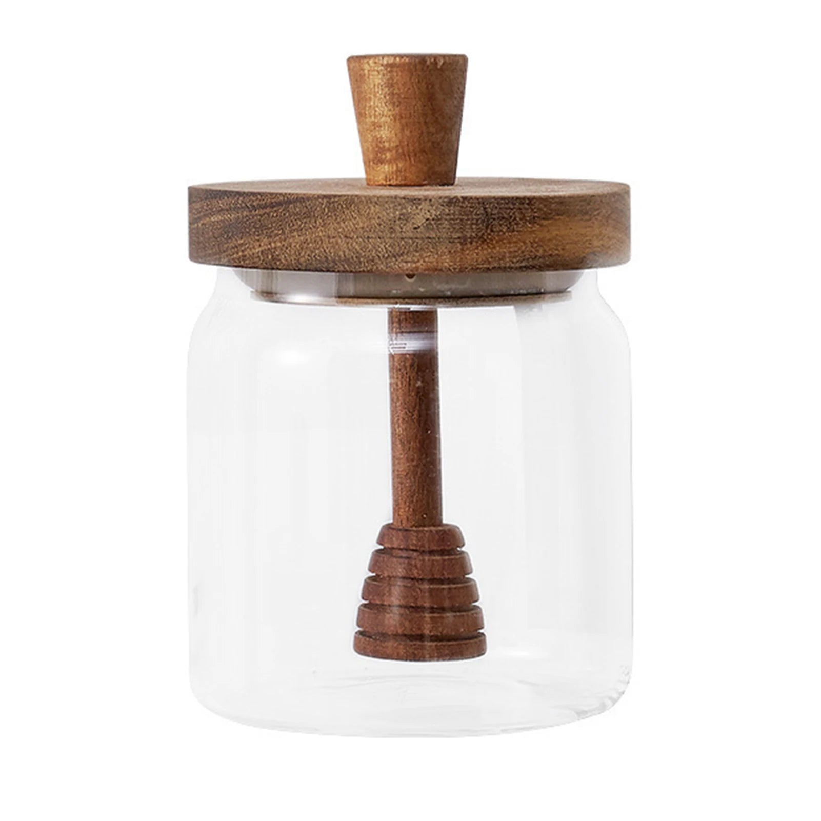 Garrafas de armazenamento de vidro frascos de mel com dipper e tampa boca larga recipientes de mel dispensador de xarope para armazenar mel e xarope