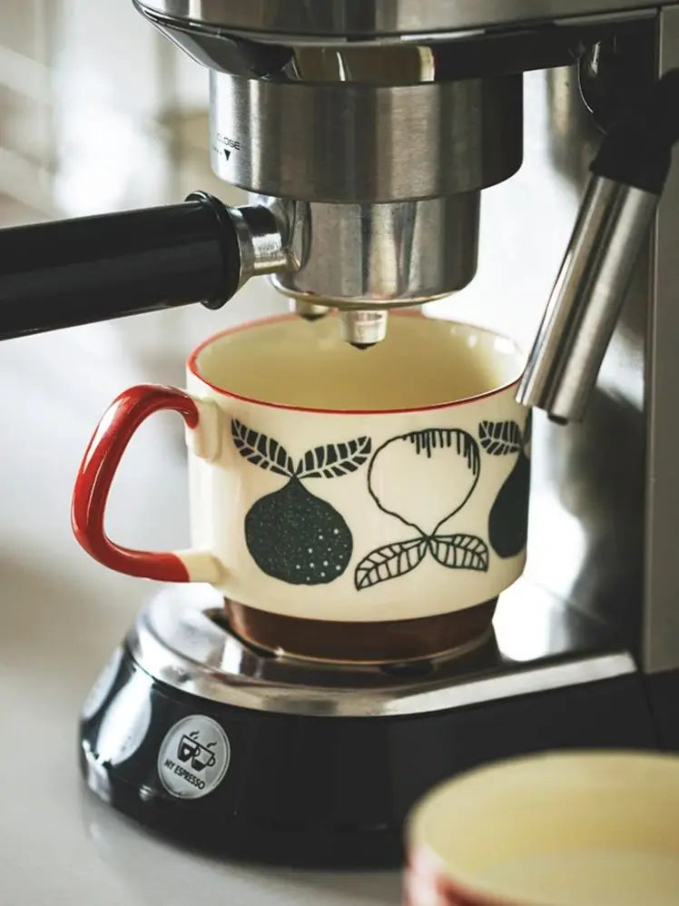 300ml japonês flor caneca de café conjunto retro cerâmica leite aveia caneca escritório água handgrip copo cozinha festa drinkware conjunto