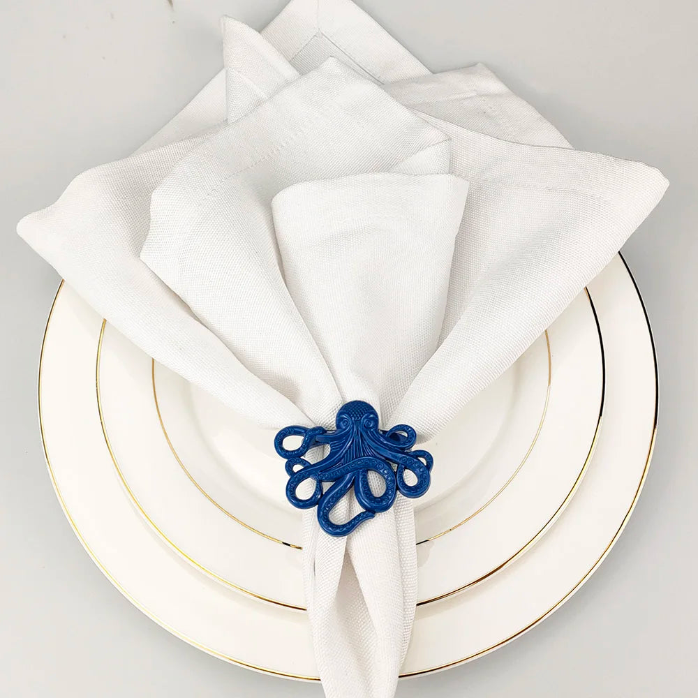 Kit 6 Anéis de Guardanapo Temáticos | Criaturas do Mar | Decoração Náutica