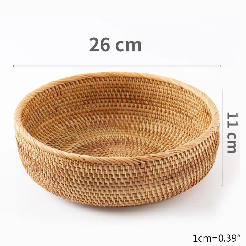 Nova cesta de armazenamento tecida à mão bandeja de armazenamento de vime cesta de vime pão frutas café da manhã chá cesta de piquenique cesta de armazenamento de cozinha