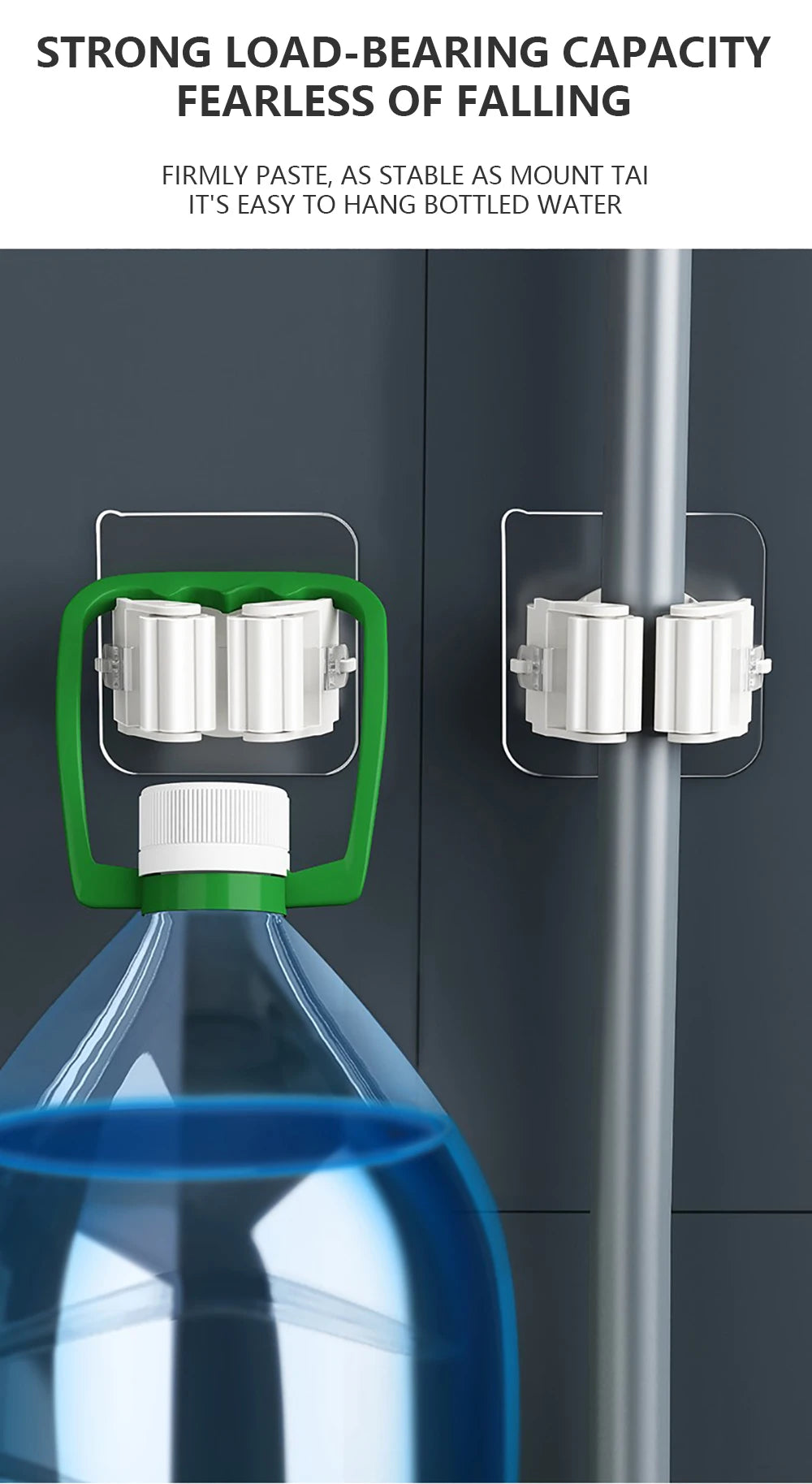 Ganchos de parede adesivos multiúso, Suspensão Mop Rack, Cabide de vassoura, Cozinha, Organização do banheiro, Home Organizer Acessórios