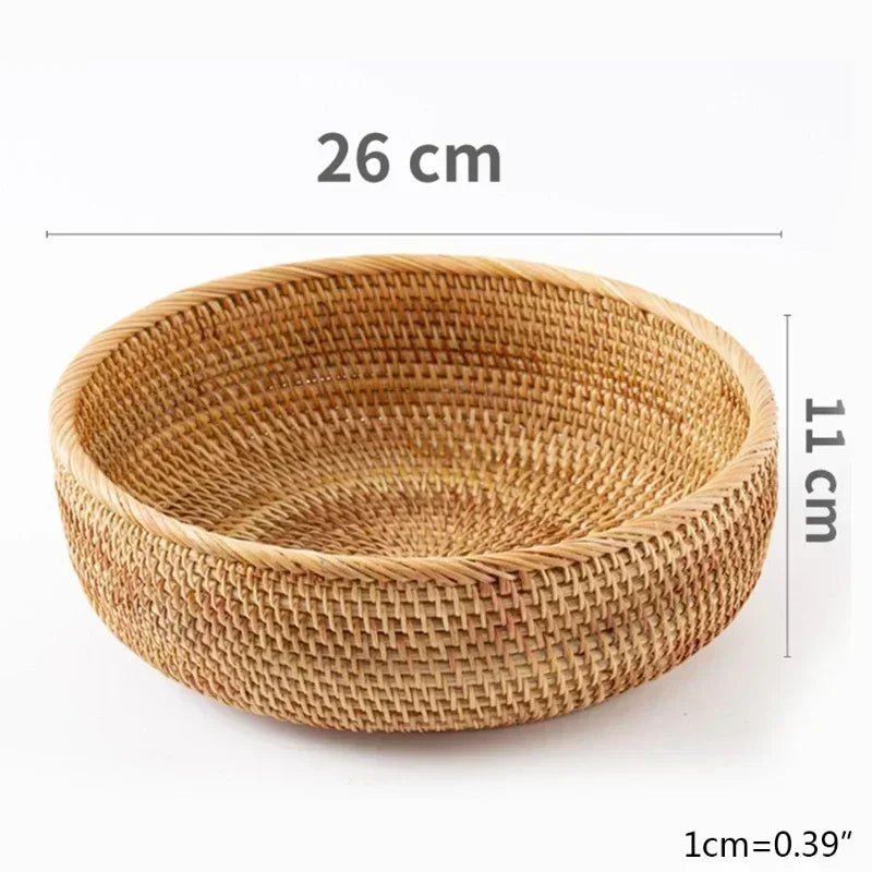Cesta de vime retangular tecida à mão, frutas, chá, lanche, pão, piquenique, caixa de armazenamento de cosméticos, suprimentos de cozinha, ferramentas domésticas