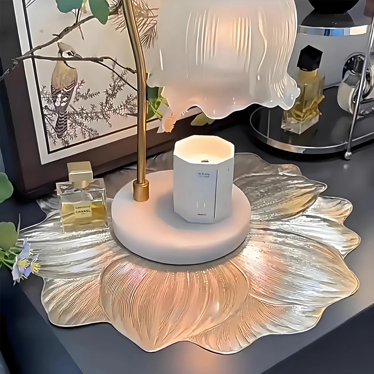 Conjunto de placemat de montanha-russa de lótus, antiderrapante, resistente ao calor, à prova d'água, estilo nórdico, para cozinha, jantar, decoração de casa