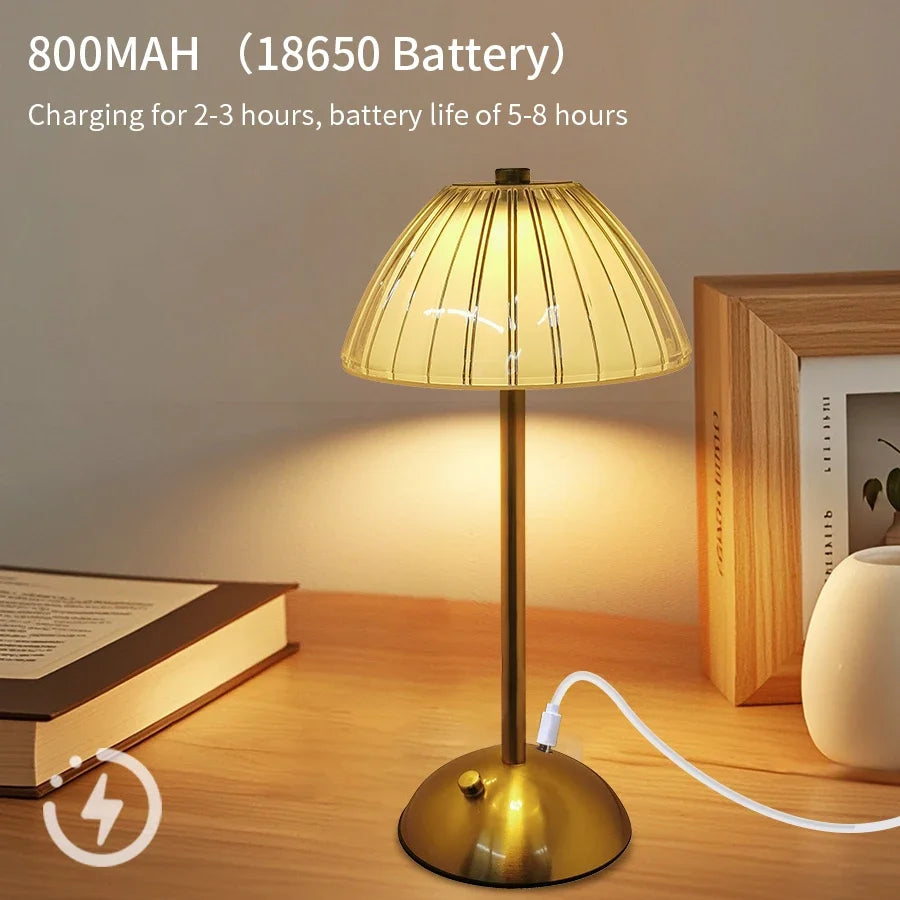 Regulável decoração de mesa luz noturna lâmpada led sensor toque recarregável sem fio lâmpada leitura para hotel bar quarto luz