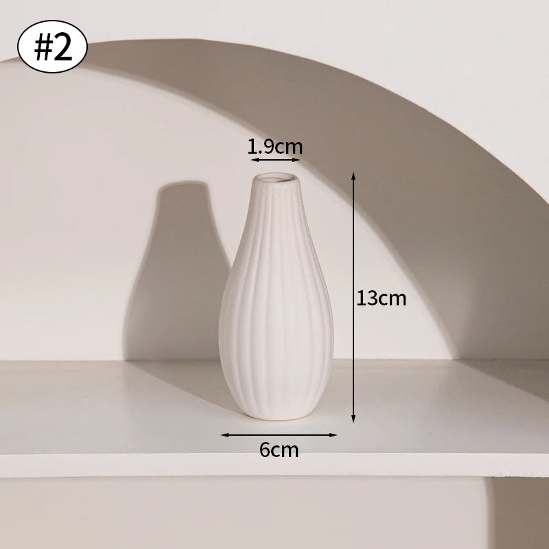Vasos de cerâmica branca, ornamentos decorativos nórdicos, decoração para casa, sala de estar, arranjos de flores, adereços de esboço, decoração de mesa