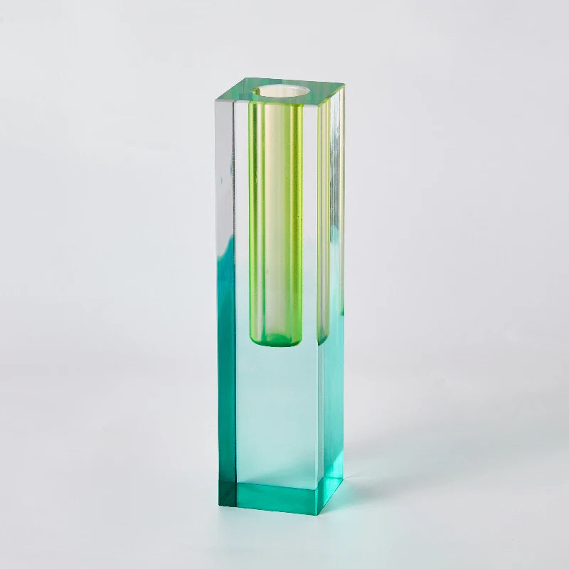 Pilar acrílico bud vaso de vidro mesa vasos luxo decorativo cristal nordic decoração do quarto casa vaso