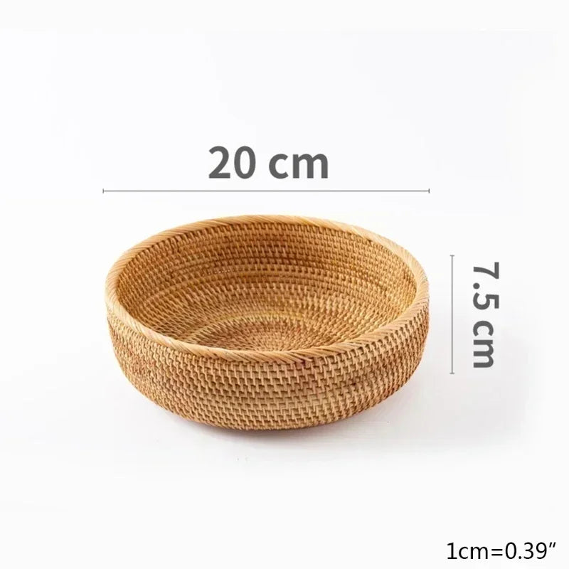 Nova cesta de armazenamento tecida à mão bandeja de armazenamento de vime cesta de vime pão frutas café da manhã chá cesta de piquenique cesta de armazenamento de cozinha