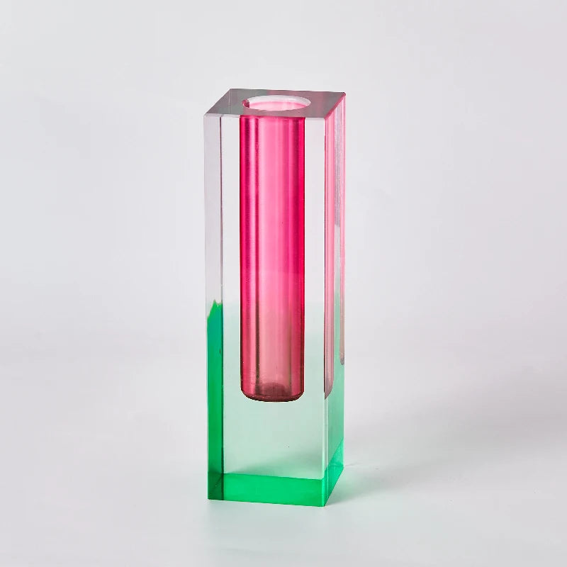 Pilar acrílico bud vaso de vidro mesa vasos luxo decorativo cristal nordic decoração do quarto casa vaso