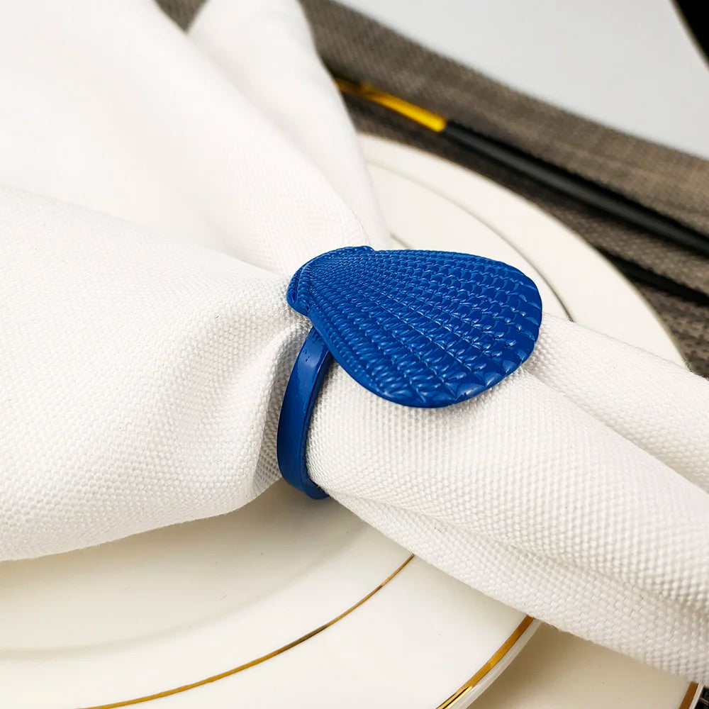 Criaturas do mar costeiro guardanapo de metal anéis 6 pçs azul náutico guardanapo suportes para casa decoração mesa jantar banqu