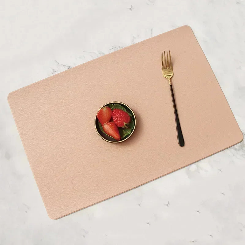 Estilo nórdico decoração de casa placemat de couro do agregado familiar hotel restaurante ocidental lugar esteira retangular impermeável à prova de óleo placemat
