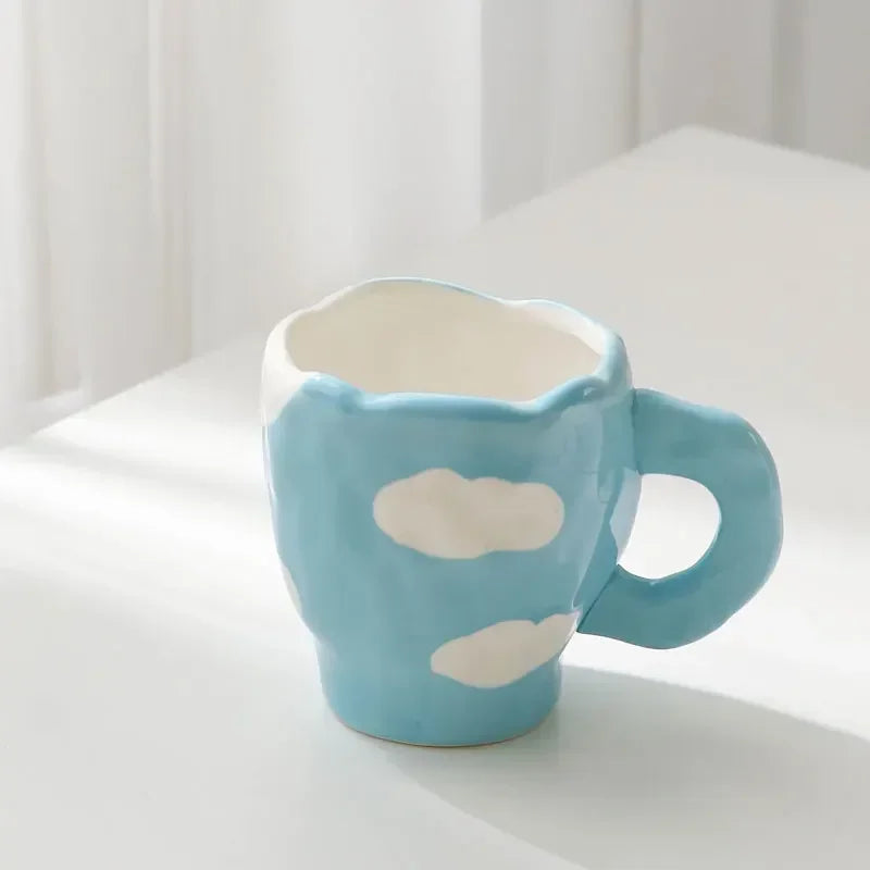 Xícara de Cerâmica Pintada à Mão com Pires 300ml