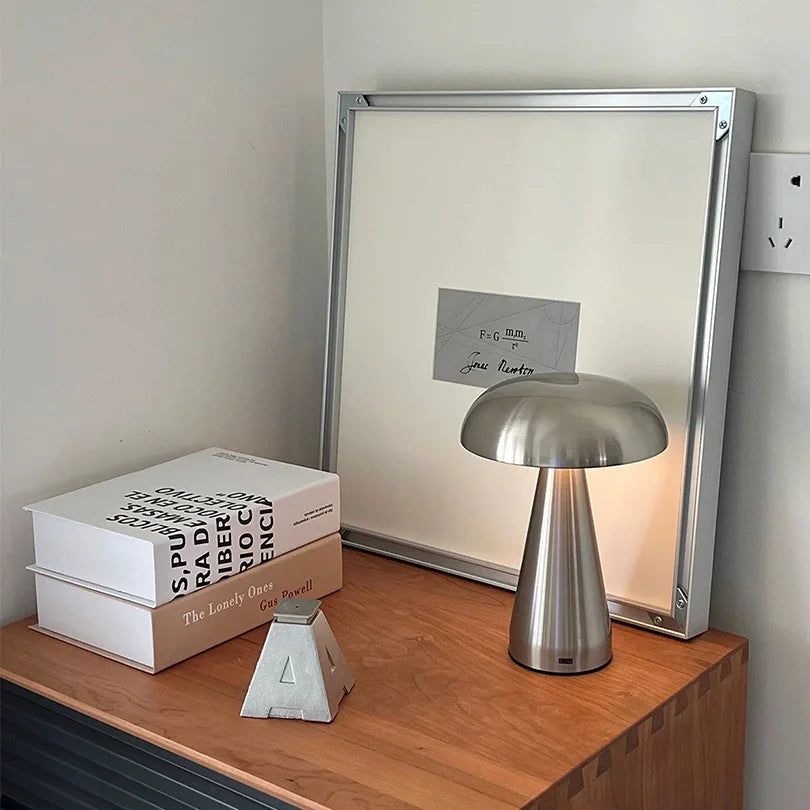Lâmpada de mesa led retro cogumelo sensor toque lâmpada cabeceira recarregável luzes leitura para o quarto restaurante bar decoração iluminação