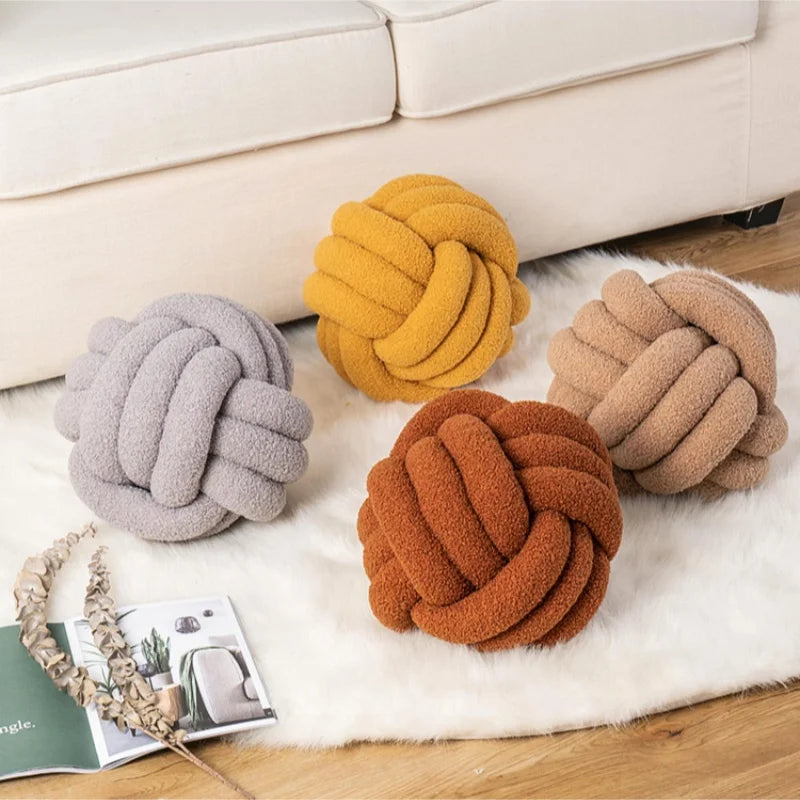 Nó estético globo almofada de pelúcia bola nórdica travesseiro de pelúcia sofá decorativo lance travesseiro macio dormir volta almofada decoração