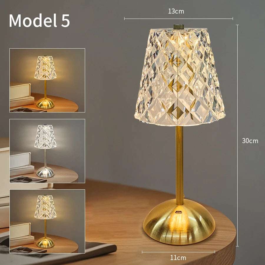Lâmpada de mesa led usb recarregável toque escurecimento café bar atmosfera luz proteção para os olhos leitura luz da noite decoração do quarto