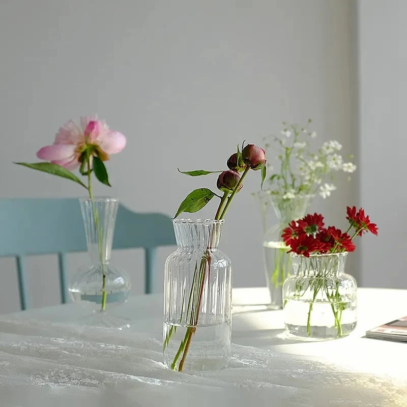 1pc nórdico criativo vasos transparentes para planta garrafa vaso de flores hidropônico terrário arranjo recipiente vaso de mesa de flores