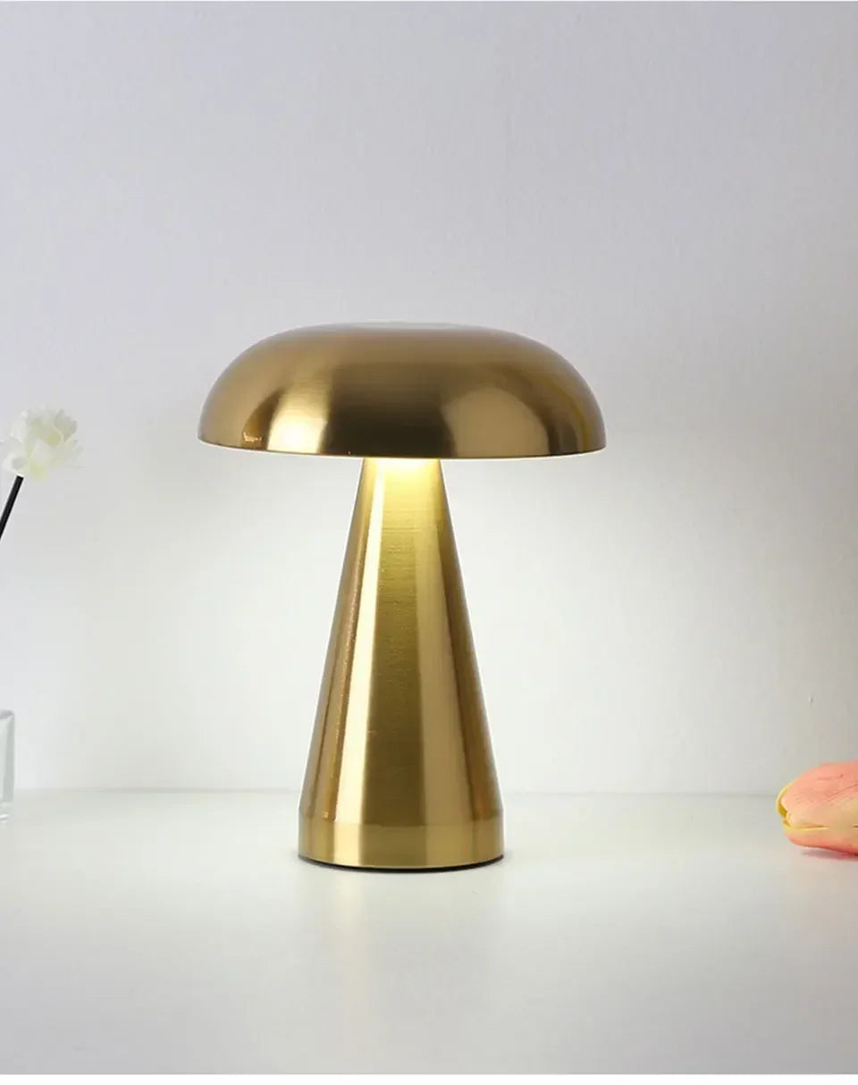 Retro led night light cogumelo sensor de toque lâmpada mesa recarregável luzes leitura para o quarto restaurante bar decoração iluminação