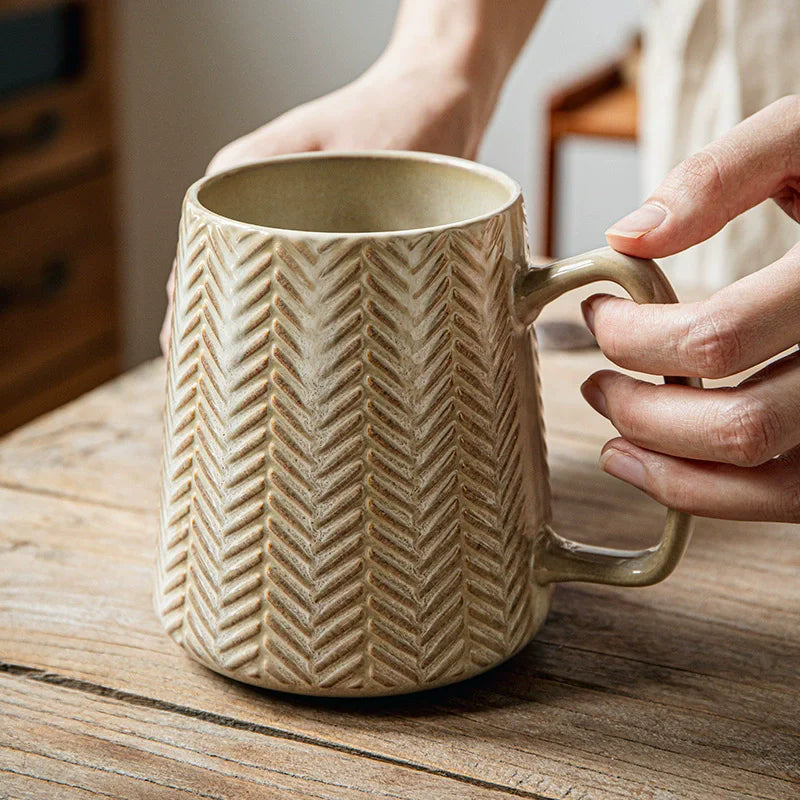 Caneca de Cerâmica Nude 780ml | Com Colher