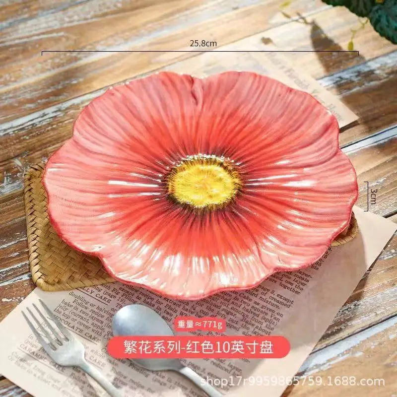 Prato de cerâmica rosa, prato de jantar, tigela decorativa, sobremesa, tigelas de sopa, copo de água, pratos de servir, tigela de frutas, lanche
