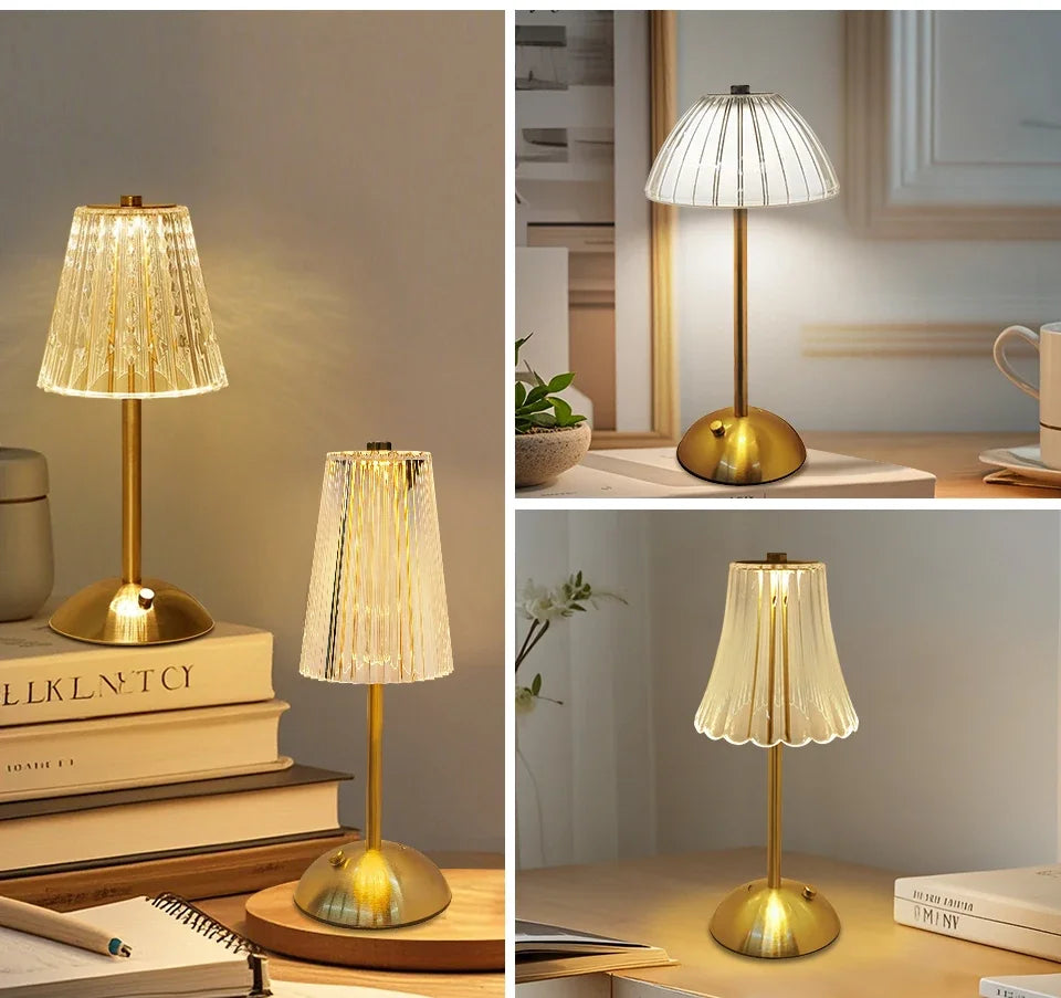 Lâmpada de mesa led usb recarregável toque escurecimento café bar atmosfera luz proteção para os olhos leitura luz da noite decoração do quarto