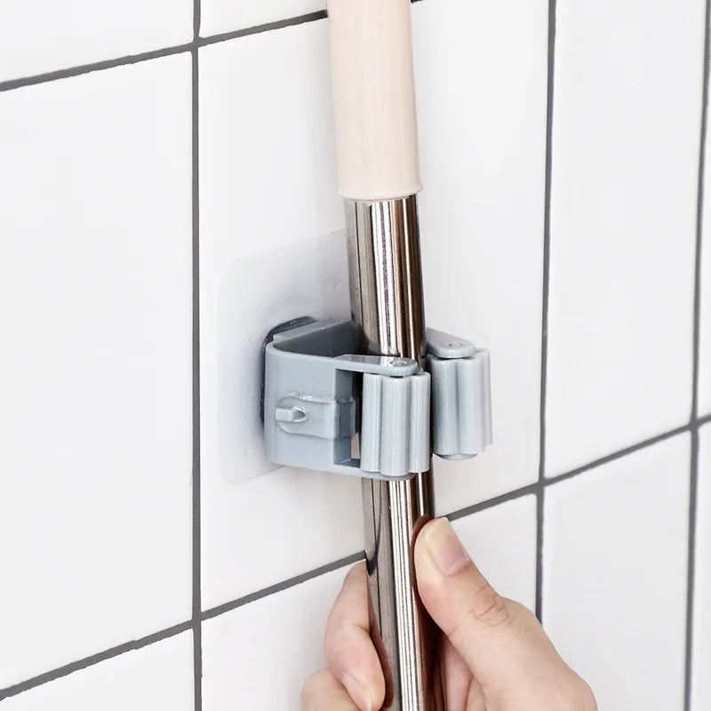 Ganchos de parede adesivos multiúso, Suspensão Mop Rack, Cabide de vassoura, Cozinha, Organização do banheiro, Home Organizer Acessórios