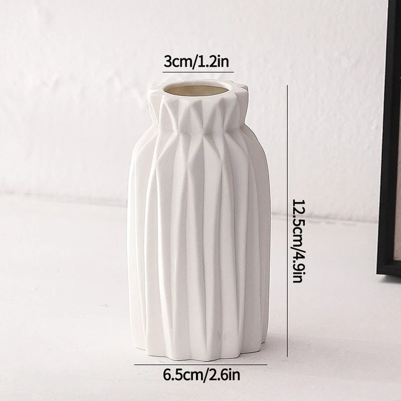Vasos de cerâmica branca, ornamentos decorativos nórdicos, decoração para casa, sala de estar, arranjos de flores, adereços de esboço, decoração de mesa