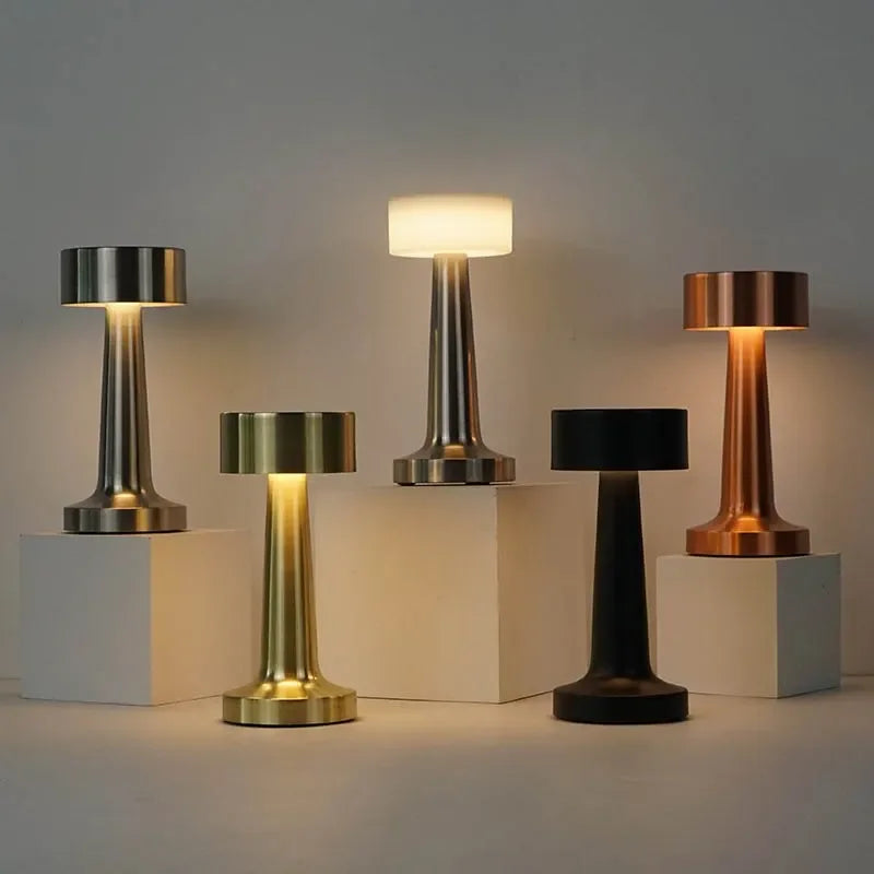 Lâmpada de mesa led retro barra toque regulável 3 cores recarregável jantar desktop luz da noite para lâmpada mesa do vintage decoração barra