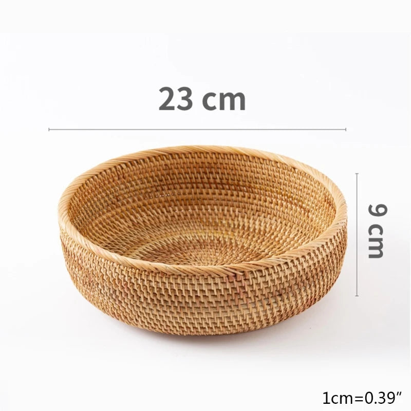 Cesta de vime retangular tecida à mão, frutas, chá, lanche, pão, piquenique, caixa de armazenamento de cosméticos, suprimentos de cozinha, ferramentas domésticas