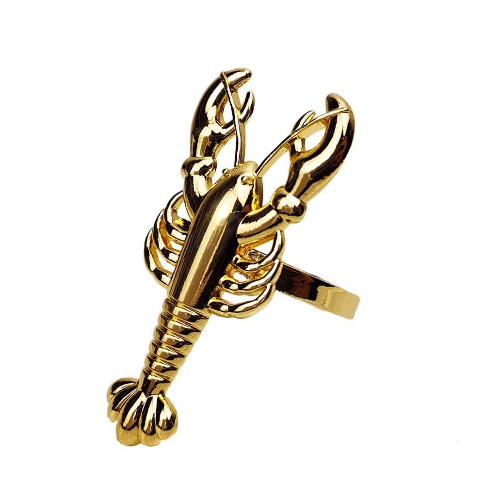 Criaturas do mar costeiro guardanapo de metal anéis 6 pçs azul náutico guardanapo suportes para casa decoração mesa jantar banqu