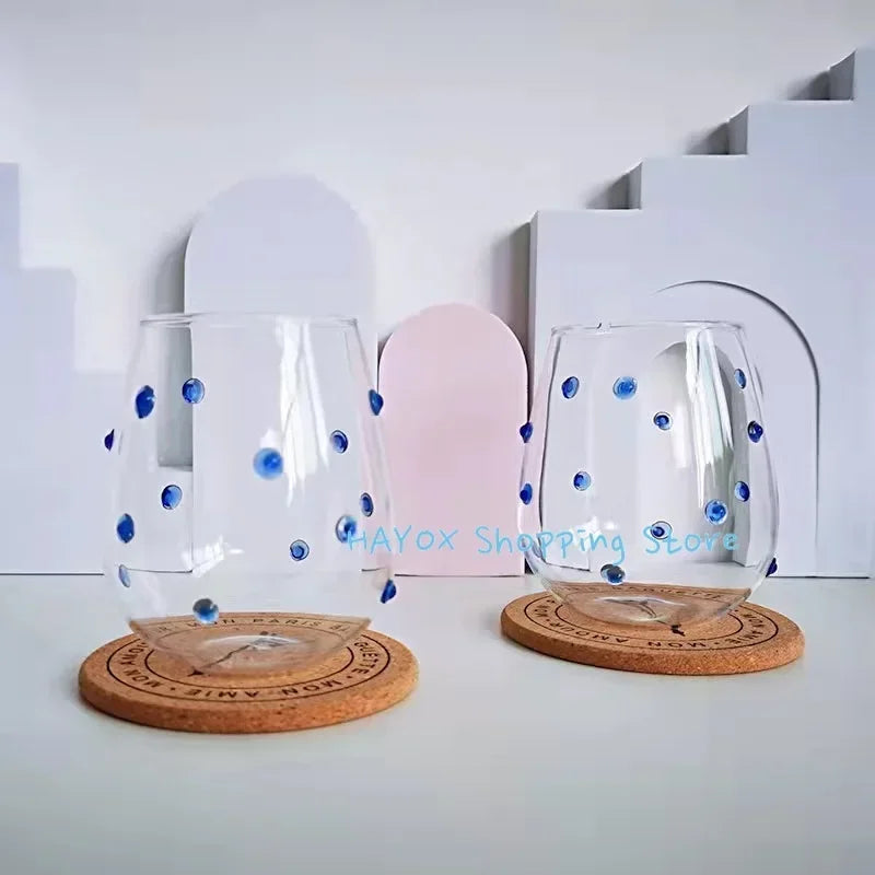 Caneca com design de vidro com pontos irregulares, canecas sensíveis, pontos ondulados táteis, canecas de leite, decoração criativa, copo de vidro, caneca de café, copo fofo