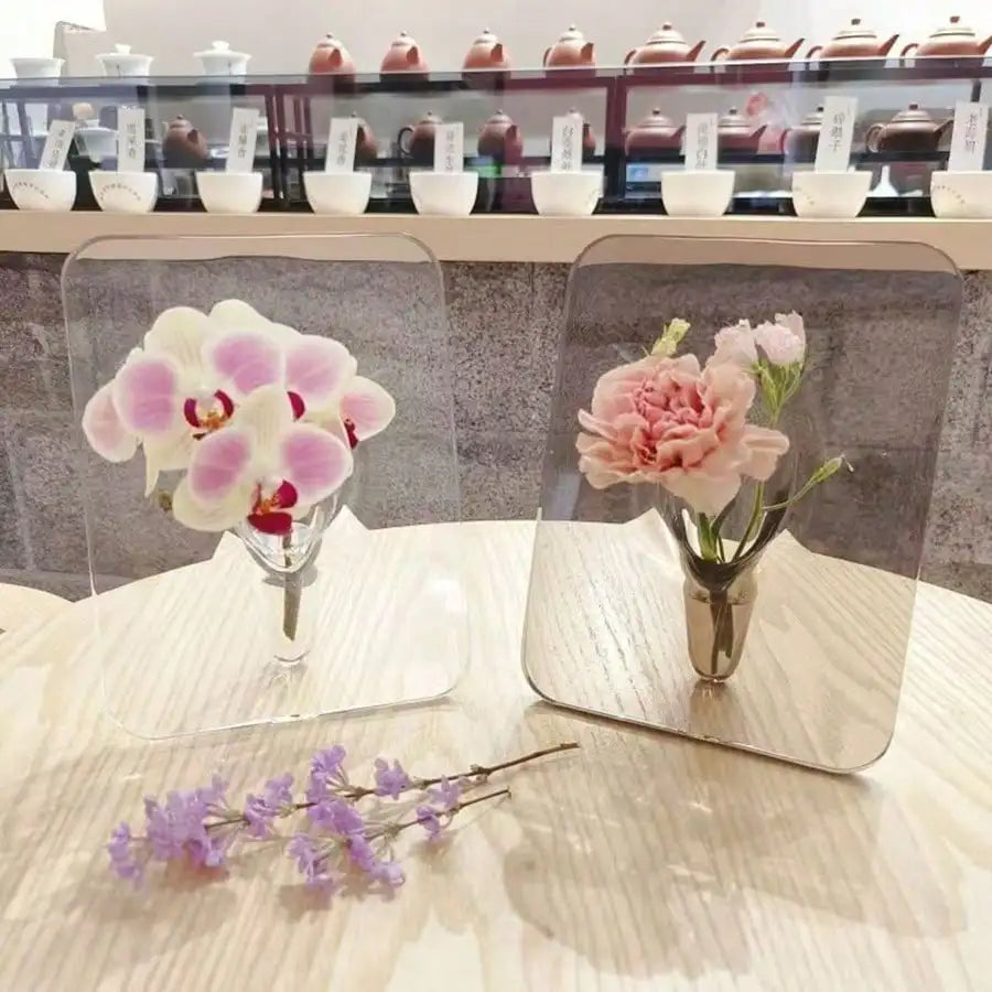 Vaso de flores com moldura - Vaso de acrílico transparente para flores, vasos de arte moderna para decoração de casa, vasos decorativos para estante de desktops