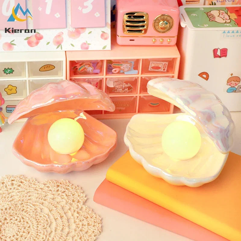 Luminária Pérola com LED | Abajur Decorativo para Quarto e Sala