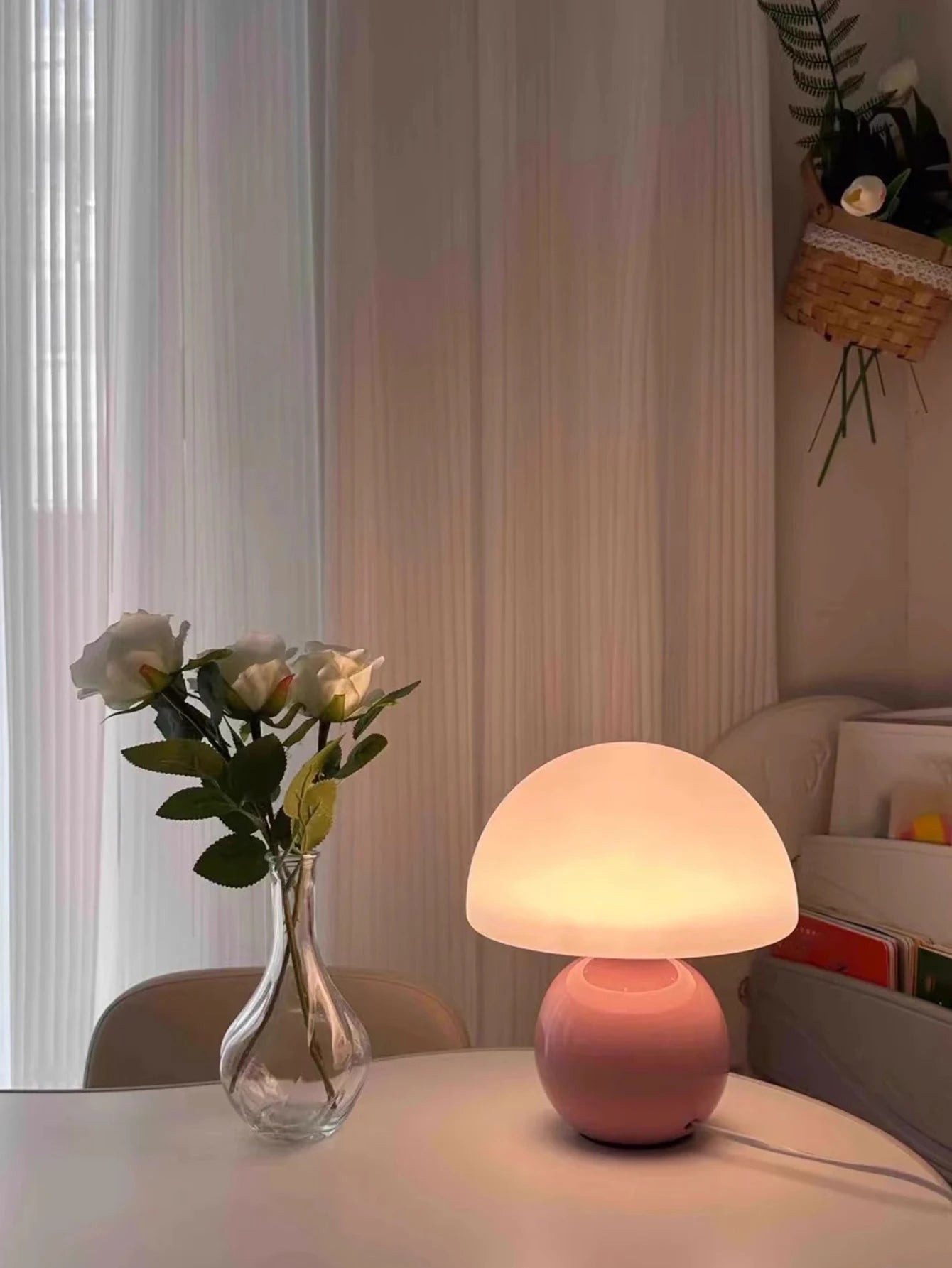 Candeeiro de mesa led para quarto lâmpada mesa de cabeceira branco/rosa/vermelho/bege/laranja stromatolite lua mesa luz ambiente item de decoração do quarto
