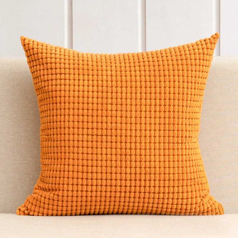 Capa de almofada decorativa para casa, veludo macio, grão de milho, 40/45/50/55/60cm, cor sólida, fronha para quarto, sofá, cadeira, carro