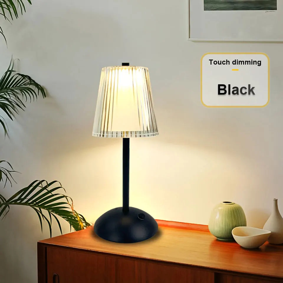 Lâmpada de mesa led sensor toque recarregável luz da noite nordic interior escurecimento suporte led lâmpada cabeceira restaurante hotel bar quarto