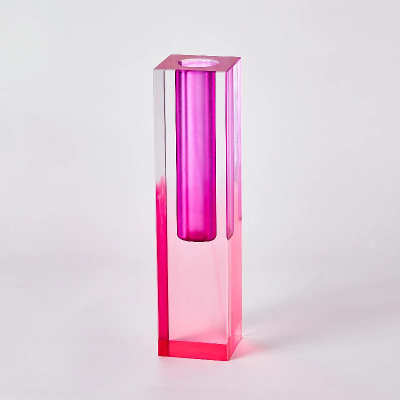 Pilar acrílico bud vaso de vidro mesa vasos luxo decorativo cristal nordic decoração do quarto casa vaso