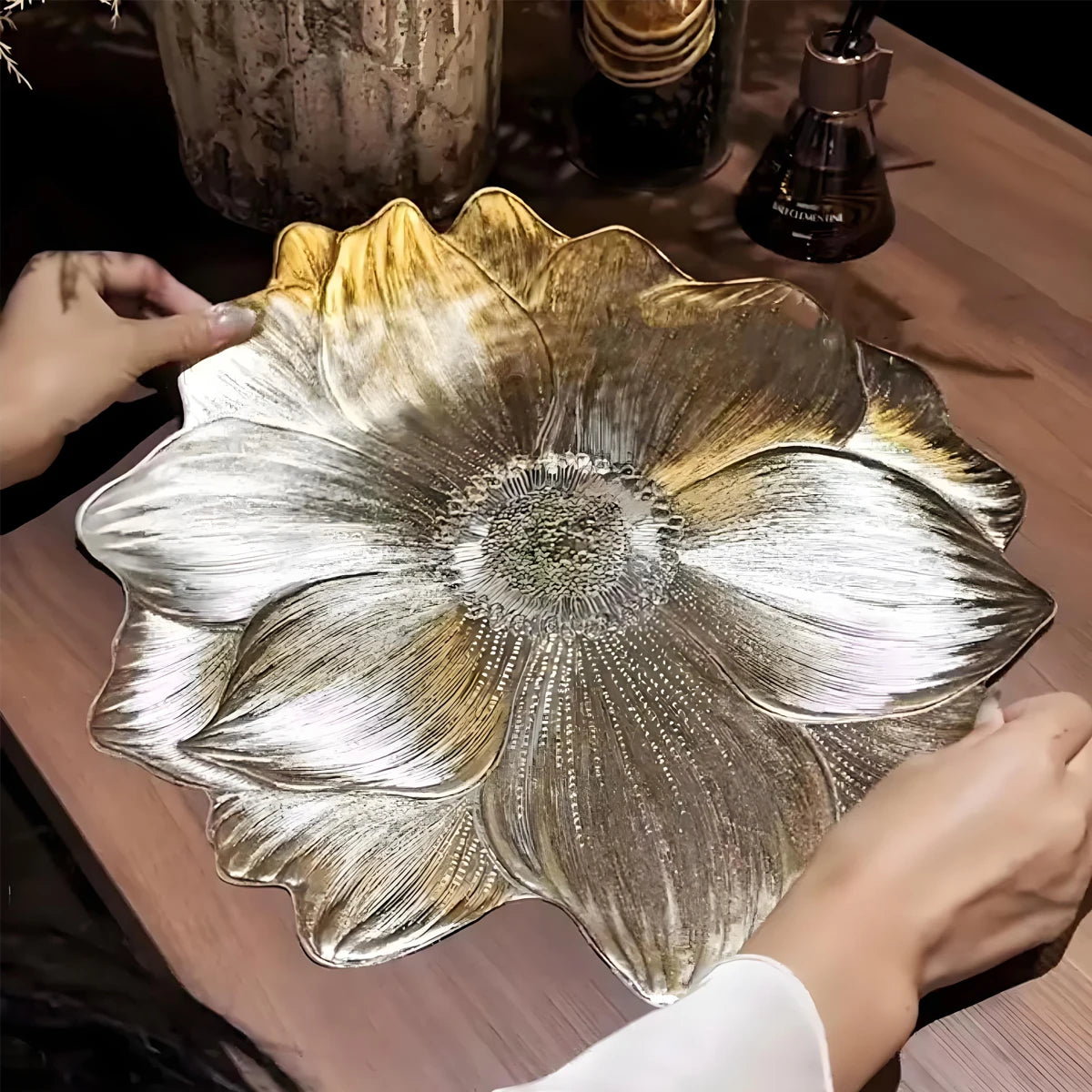 Conjunto de placemat de montanha-russa de lótus, antiderrapante, resistente ao calor, à prova d'água, estilo nórdico, para cozinha, jantar, decoração de casa