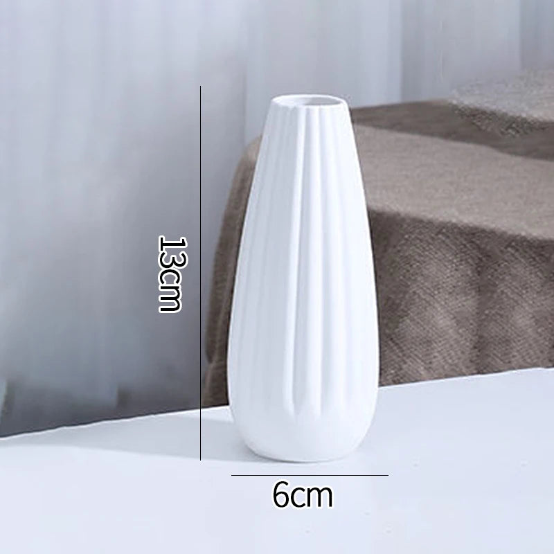 Vasos de cerâmica branca, ornamentos decorativos nórdicos, decoração para casa, sala de estar, arranjos de flores, adereços de esboço, decoração de mesa