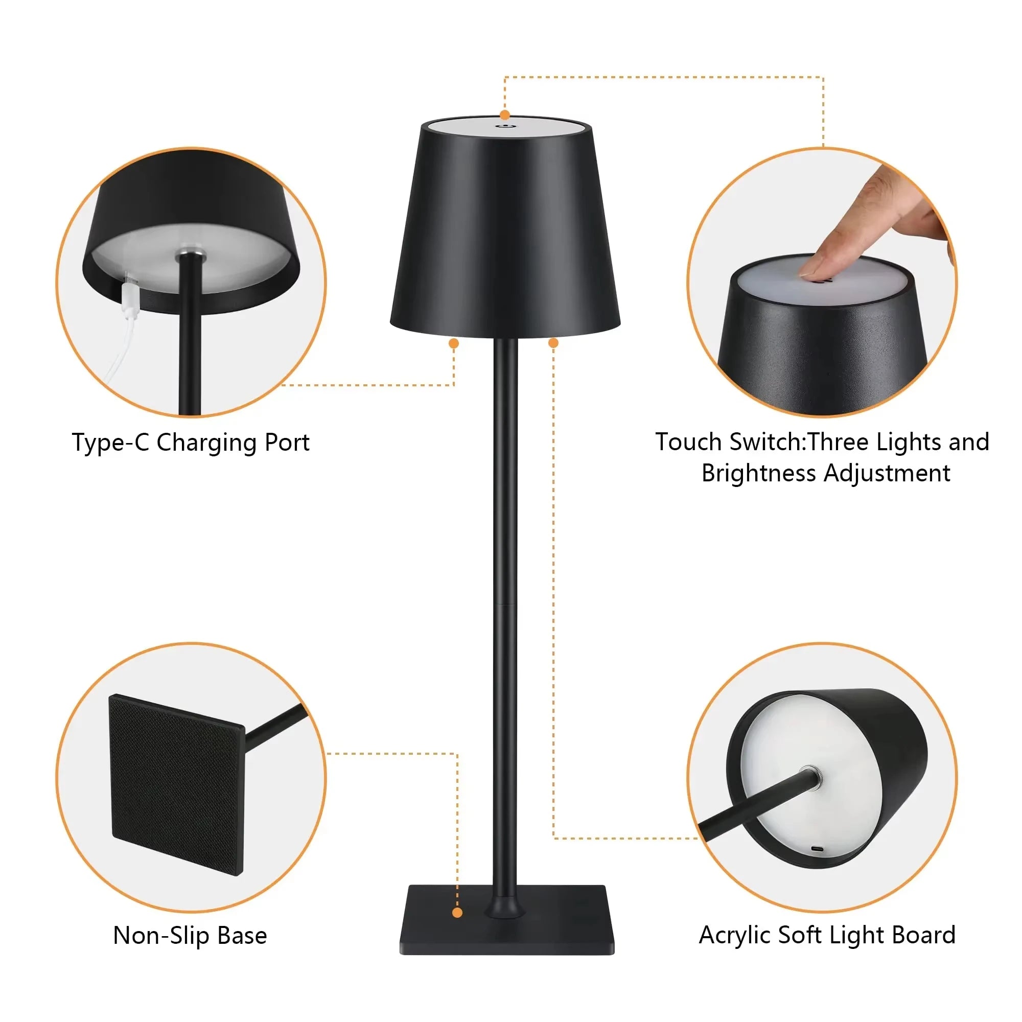 Led sensor de toque candeeiro mesa 3 cores desktop luz da noite cabeceira criativo barra luz ambiente decoração ao ar livre sala decoração ao ar livre